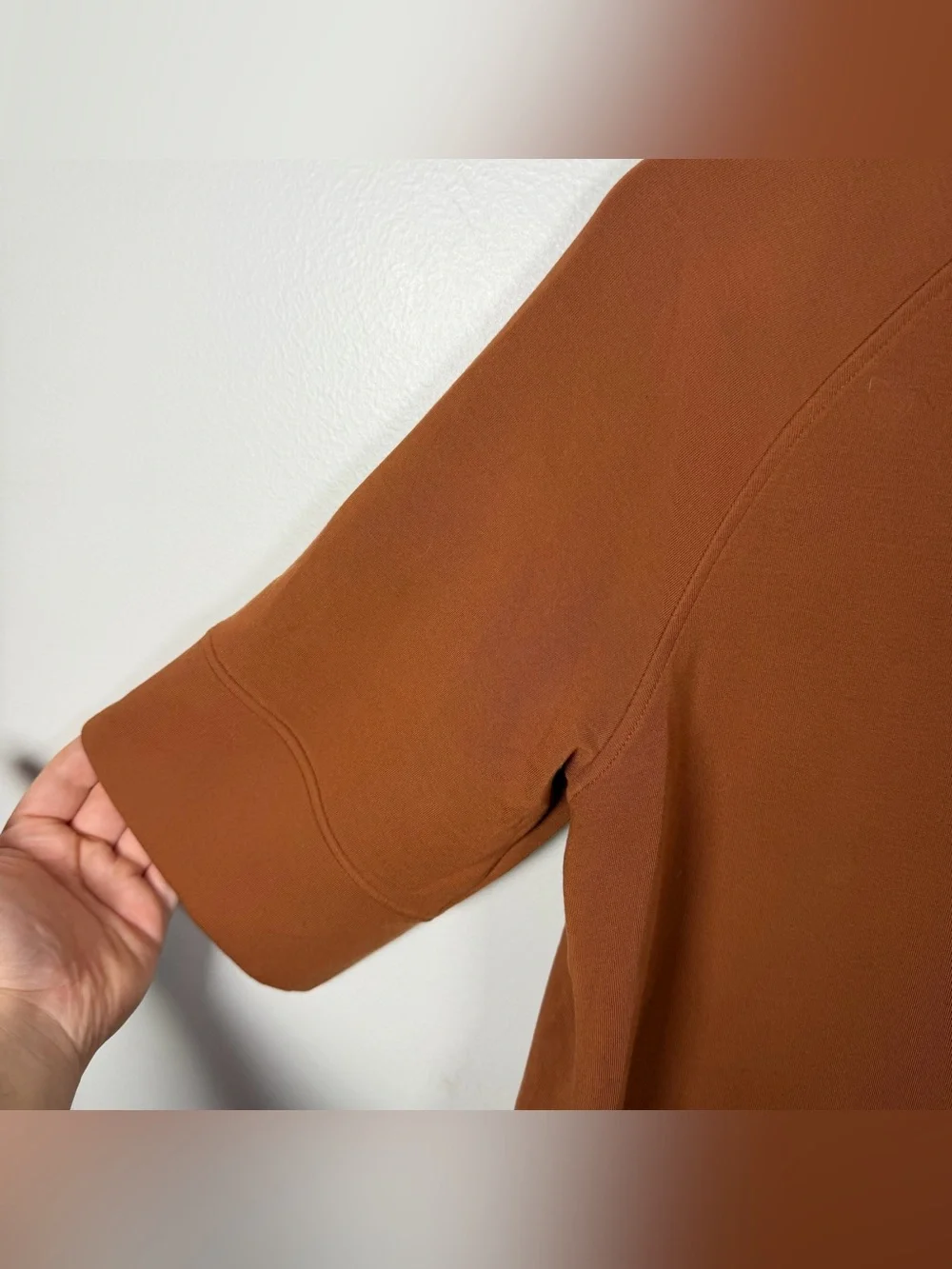 Varley Doublesoft Tabor Raglan Tee Clay Orange Size XS Cozy Top 3/4 Sleeve - Picture 7 of 10